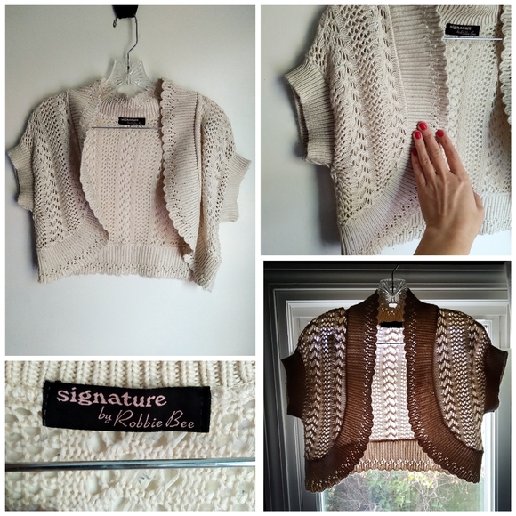 Cream knit cover up sweater - Picture 1 of 12